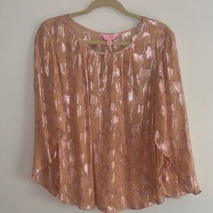 Lilly Pulitzer Shimmering Peach Blouse